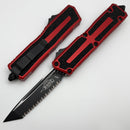 Microtech Scarab 2 Gen 3 Black Full Serrated Spine Fluted Tanto w/ Red Handle 1279-3RD