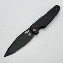 Chaves Knives Brad Blount The Phase 229 Black Knurled Aluminum Handles w/ Bronze Ti Hardware & Black PVD 154CM - Blue Label