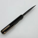 Chaves Knives Brad Blount The Phase 229 Black Knurled Aluminum Handles w/ Bronze Ti Hardware & Black PVD 154CM - Blue Label