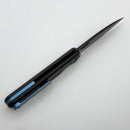Chaves Knives Brad Blount The Phase 229 Black Knurled Aluminum Handles w/ Blue Ti Hardware & Black PVD 154CM - Blue Label
