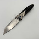 Pre-Owned Discontinued Microtech Knives Socom Bravo Mini Warcom Hand Satin w/ Blue Ti Pivot Collars & Carbon Fiber Scales 263M-4CFTI