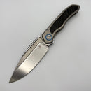 Pre-Owned Microtech ANAX Titanium Integral Hand Rubbed Satin M390 w/ Blue Titanium Pivot Collars & Carbon Fiber Inlay 190C-4CFITI