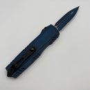 Pre-Owned Microtech Luminary D/E Weathered Blue Signature Series 1270-1WBLS