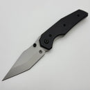 Chaves Knives Jake McCoy The Omega Street Black Knurled Aluminum Handles w/ Black Ti Hardware & Stonewash 154CM - Blue Label