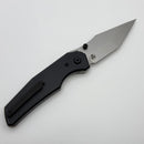 Chaves Knives Jake McCoy The Omega Street Black Knurled Aluminum Handles w/ Black Ti Hardware & Stonewash 154CM - Blue Label