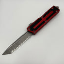 Pre-Owned Microtech Scarab 2 Gen 3 Apocalyptic Spine Fluted Full Serrated Tanto w/ Red Handle 1279-12APRD