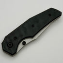 Chaves Knives Jake McCoy The Omega Street Black Knurled Aluminum Handles w/ Black Ti Hardware & Stonewash 154CM - Blue Label