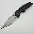 Chaves Knives Jake McCoy The Omega Street Black Knurled Aluminum Handles w/ Bronze Ti Hardware & Stonewash 154CM - Blue Label