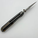 Chaves Knives Jake McCoy The Omega Street Black Knurled Aluminum Handles w/ Bronze Ti Hardware & Stonewash 154CM - Blue Label