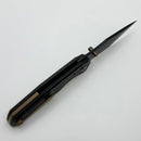 Chaves Knives Jake McCoy The Omega Street Black Knurled Aluminum Handles w/ Bronze Ti Hardware & Black PVD 154CM - Blue Label
