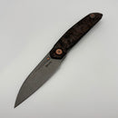 Pre-Owned Reate Knives VK-ANUB Dark Matter Fat Carbon & Titanium Handles w/ Zinc Accents & Darkwash Elmax