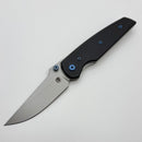 Chaves Knives Jake McCoy The Disciple Street Black Knurled Aluminum Handles w/ Blue Ti Hardware & Stonewash 154CM - Blue Label