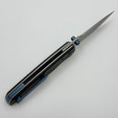 Chaves Knives Jake McCoy The Disciple Street Black Knurled Aluminum Handles w/ Blue Ti Hardware & Stonewash 154CM - Blue Label