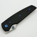 Chaves Knives Jake McCoy The Disciple Street Black Knurled Aluminum Handles w/ Blue Ti Hardware & Stonewash 154CM - Blue Label