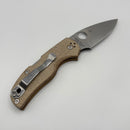 Pre-Owned Spyderco Native 5 Brown Canvas Micarta Handles & CruWear C41MPCW5
