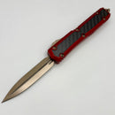 Pre-Owned Microtech Makora Bronze Double Edge w/ Carbon Fiber Inlays & Red 206-13RDCFIS