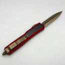Pre-Owned Microtech Makora Bronze Double Edge w/ Carbon Fiber Inlays & Red 206-13RDCFIS
