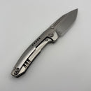 Pre-Owned We Knife Micro Trogon Satin Polished Titanium & Polished Bead Blasted M390 WE24043-2