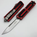 Microtech Scarab 2 Gen 3 Red Handles w/ S/E Spine Fluted Stonewash M390MK 1278-10RD