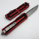 Microtech Scarab 2 Gen 3 Red Handles w/ S/E Spine Fluted Stonewash M390MK 1278-10RD