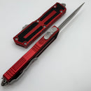 Microtech Scarab 2 Gen 3 Red Handles w/ S/E Spine Fluted Stonewash M390MK 1278-10RD