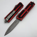 Microtech Scarab 2 Gen 3 D/E Apocalyptic Full Serrated w/ Red Handle 1280-12APRD