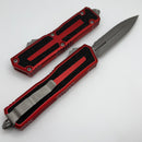 Microtech Scarab 2 Gen 3 D/E Apocalyptic Full Serrated w/ Red Handle 1280-12APRD