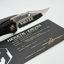 Heretic Knives Custom Wraith V4 Manual Carbon Fiber Handles & Hand Ground Cracked Ice Bowie
