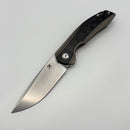 Pre-Owned Kansept Knives Mini Accipitier Bronzed Titanium with Rose pattern Carbon Fiber S35VN Front Flipper K2007A8