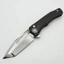 Heretic Knives Custom Wraith V4 Manual Carbon Fiber Handles & Hand Ground Cracked Ice Tanto