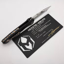 Heretic Knives Custom Wraith V4 Manual Carbon Fiber Handles & Hand Ground Cracked Ice Tanto