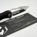 Heretic Knives Custom Wraith V4 Manual Carbon Fiber Handles & Hand Ground Cracked Ice Tanto