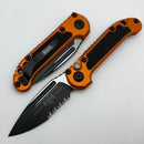 Microtech Knives LUDT Gen III Black Partial Serrated S/E w/ Orange Handle 1135-2OR