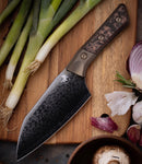 Microtech Santoku 6" Proof Run Livewire Carbon Fiber/DLC Ti Handle w/ DLC San Mai Damascus M390 3200B-16DLCLWCFPR