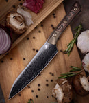 Microtech Utility Knife Proof Run Livewire Carbon Fiber/Bronze Titanium Bolster Handle w/ DLC San Mai Damascus M390 3400B-16DLCLWCFPR