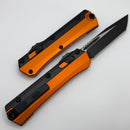 Microtech Glykon Orange Handle w/ Black Full Serrated Tanto M390MK 185-3OR