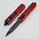 Microtech Dirac Double Edge Fully Serrated & Red 225-3RD