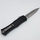 Factory Blem Microtech Knives Mini Hera Stonewash Double Edge M390MK w/ Black Handle 1702M-10
