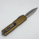 Factory Blem Microtech UTX-85 Gen IV w/ Tan Handle & Stonewash D/E M390MK 12324-10APTA
