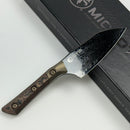 Microtech Santoku 4.2" Proof Run Live Wire Carbon Fiber/Bronze Ti Bolster Handle w/ DLC San Mai Damascus M390 3300B-16DLCLWCFPR