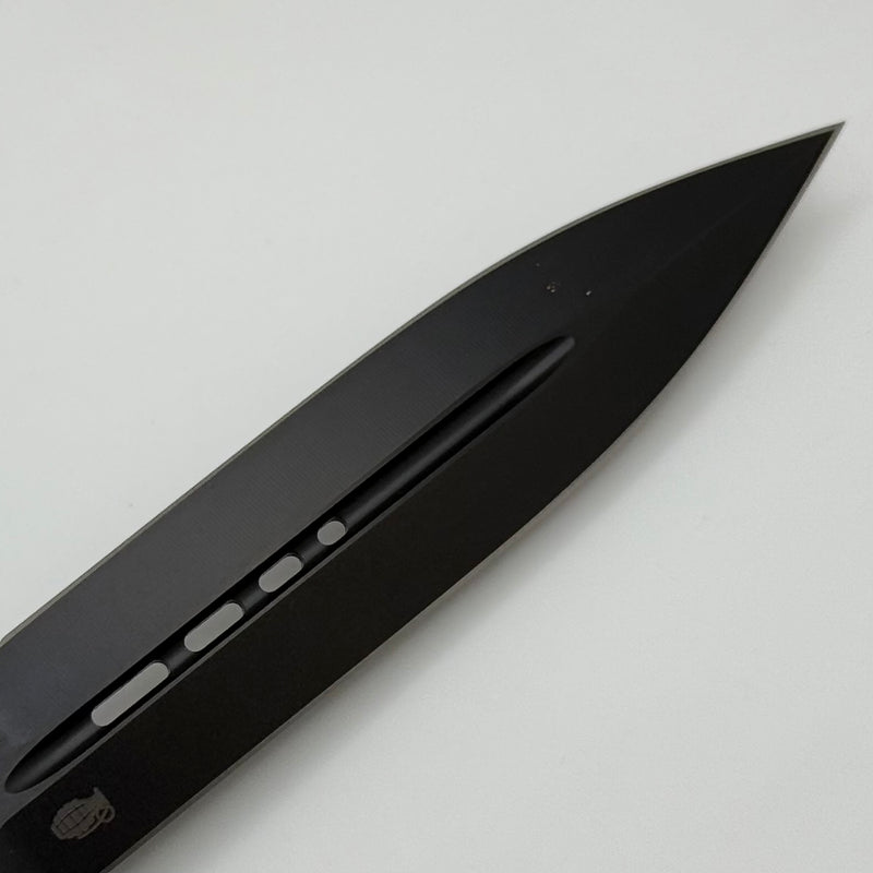 Grenade Blem Microtech Knives Combat Troodon Gen III DLC Shadow Double Edge 1142-1DLCTSH