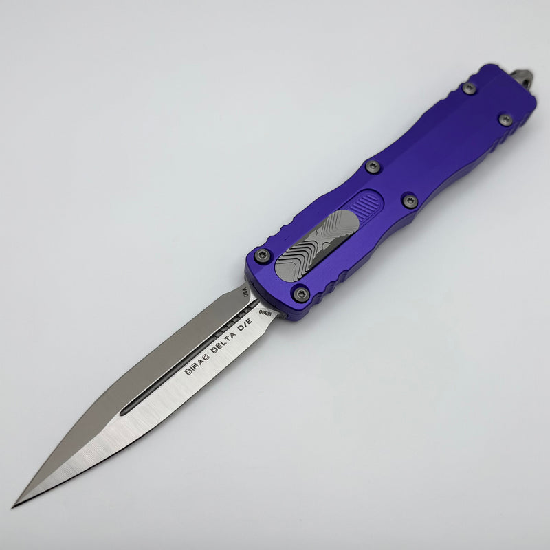 Grenade Blem Microtech Dirac Delta D/E Satin w/ Purple Handles 227-4PU