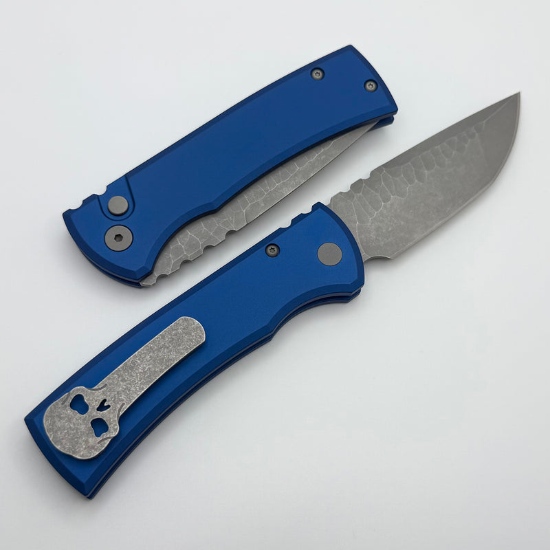 Chaves Pro-Tech Redencion 229 Auto w/ Blue Handle & Rocked Tanto S35VN