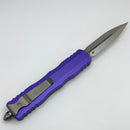 Grenade Blem Microtech Dirac Delta D/E Satin w/ Purple Handles 227-4PU