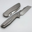 Reate Knives Mantis Milled Titanium Handles w/ Belt Satin Elmax