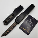 Microtech Marfione Select Ultratech ZBP Tanto Baker Forge Coppermai w/ Hefted Black Handle 1123-16MS1