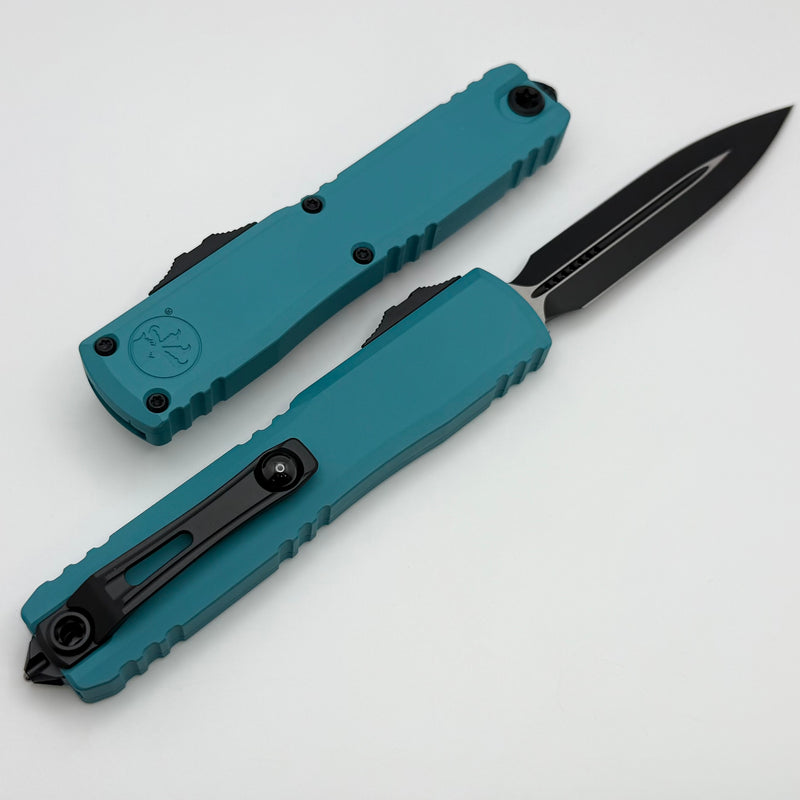 Microtech Ultratech Gen IV D/E Tactical Standard w/ Cyan Handle 11224-1CN