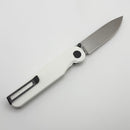 Tactile Knife Rockwall Golfwall Thumbstud w/ White Cerakote Handles & MagnaCut