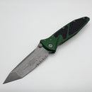 Microtech Socom Elite Manual Tanto Apocalyptic Partial Serrated & Emerald Green Handles 161-11APEG