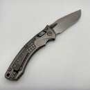Pre-Owned Microtech Marfione Select Amphibian RAM LOK Frag Titanium Handles & Stonewash M390MK w/ Double Vapor Blast & Bronze Accents 137RL-10FRMS1